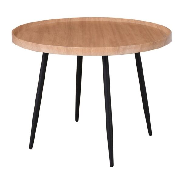 MATRIX Τραπεζάκι Σαλονιού Καθιστικού, Μέταλλο Βαφή Μαύρο, Ξύλο Φυσικό Φ70xH.52cm - Image 5