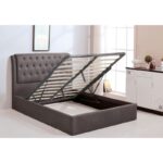 MAXWELL Κρεβάτι Διπλό με Χώρο Αποθήκευσης, για Στρώμα 160x200cm, Ύφασμα Σκούρο Καφέ 166x221x104cm - Image 5