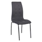 MELVA Καρέκλα Τραπεζαρίας - Κουζίνας, Μέταλλο Χρώμιο, PU Γκρι 42x60x102cm - Image 13