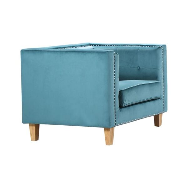 MIDLAND Πολυθρόνα Σαλονιού - Καθιστικού, Ύφασμα Velure Απόχρωση Petrol 93x86x77cm - Image 7