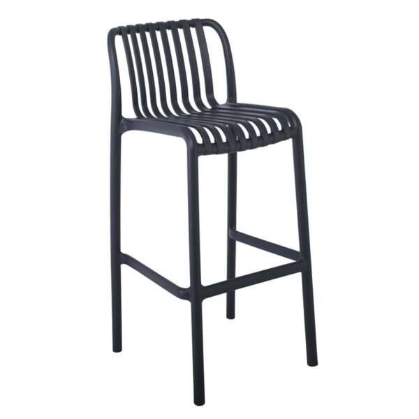 MODA Σκαμπό Bar-Pro Στοιβαζόμενο, PP-UV Protection Απόχρωση Ανθρακί 45x49x75/101cm - Image 13