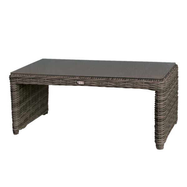 MONTANA Τραπεζάκι Σαλονιού Κήπου-Βεράντας ALU, Φ5mm Round Wicker Grey Brown 100x50 H.45cm - Image 7