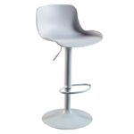 MOSS Σκαμπό BAR με Πλάτη, Μέταλλο Βαφή Άσπρο, PP Άσπρο, Ρύθμιση Ύψους, Περιστρεφόμενο 44x45x58/81-79/102cm - Image 7