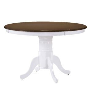 NIRVANA Τραπέζι Ροτόντα Τραπεζαρίας-Κουζίνας, Άσπρο - Καρυδί Φ106 x75cm