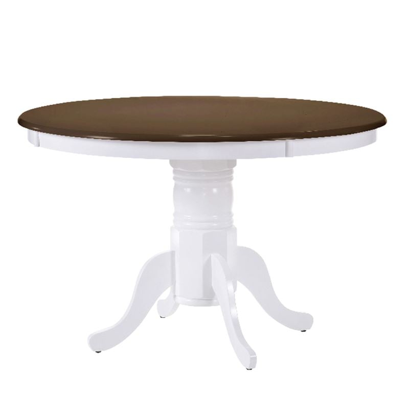 nirvana-trapezi-f106-aspro-karydi-enlarge NIRVANA Τραπέζι Ροτόντα Τραπεζαρίας-Κουζίνας, Άσπρο - Καρυδί Φ106 x75cm - Image 1