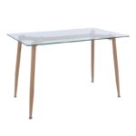 OLSEN Τραπέζι Τραπεζαρίας Κουζίνας - Μέταλλο Βαφή Φυσικό - Γυαλί Clear 120x70x75cm - Image 7