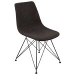 PANTON Καρέκλα Μέταλλο Βαφή Μαύρη, PU Vintage Black 43x57x81cm - Image 7