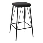 PANTON Σκαμπό BAR, Μέταλλο Βαφή Μαύρο, PU Απόχρωση Vintage Black 43x43x76cm - Image 9