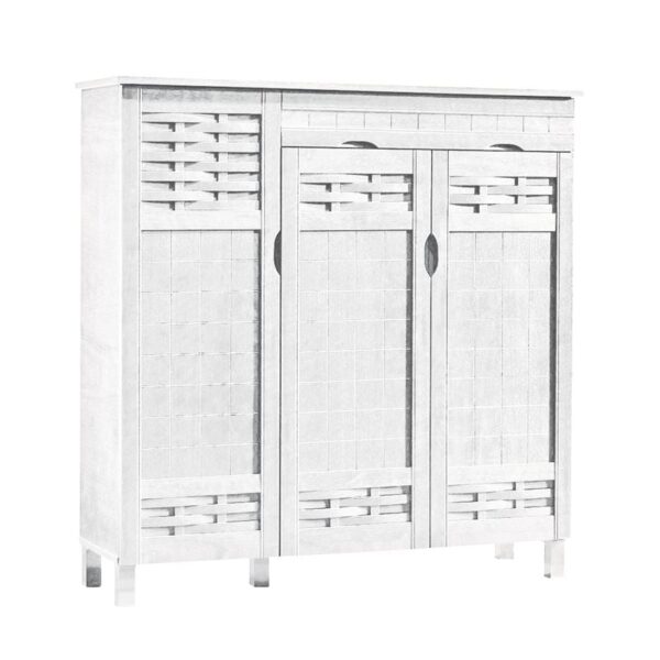Παπουτσοθήκη - Ντουλάπι 3 Πόρτες με 1 Συρτάρι Απόχρωση Άσπρο 115x38x119cm - Image 7
