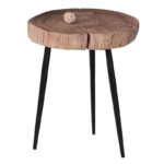 PATEL Τραπεζάκι Σαλονιού Καθιστικού, Μέταλλο Βαφή Μαύρο, Ξύλο Ακακία Φυσικό +/-34x33x40cm - Image 7