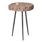 PATEL Τραπεζάκι Σαλονιού Καθιστικού, Μέταλλο Βαφή Μαύρο, Ξύλο Ακακία Φυσικό +/-35x39x54cm - Image 7