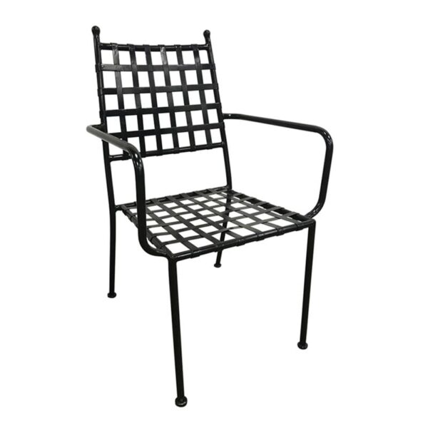 PATON Πολυθρόνα Κήπου Βεράντας, Μέταλλο Βαφή Μαύρο Mesh - Στοιβαζόμενη 54x62x92cm - Image 11