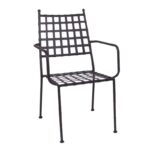 PATON Πολυθρόνα Κήπου Βεράντας, Μέταλλο Βαφή Sand Brown Mesh - Στοιβαζόμενη 54x62x92cm - Image 7