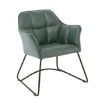 POLLY Πολυθρόνα Μέταλλο Βαφή Μαύρο, Ύφασμα Suede Olive Green 67x64x82cm - Image 13