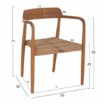 ΠΟΛΥΘΡΟΝΑ ΤΡΑΠΕΖΑΡΙΑΣ ROBBY HM18350 ΞΥΛΟ TEAK & ΣΧΟΙΝΙ VIRO ΦΥΣΙΚΟ 55x50x71Υεκ. - Image 2