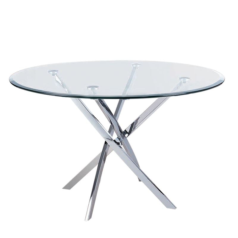 posto-trap.f120cm-chromio-gyali-10mm-enlarge POSTO Τραπέζι Ροτόντα Τραπεζαρίας-Κουζίνας, Χρώμιο με Γυαλί 10mm Φ120 H.73cm - Image 1