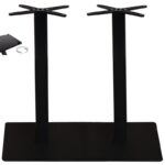 PRATO-R Βάση Τραπεζιού Μακρόστενη με ρεγουλατόρο Μέταλλο Βαφή Μαύρο (21,10kg) 70x40cm H.73cm - Image 5