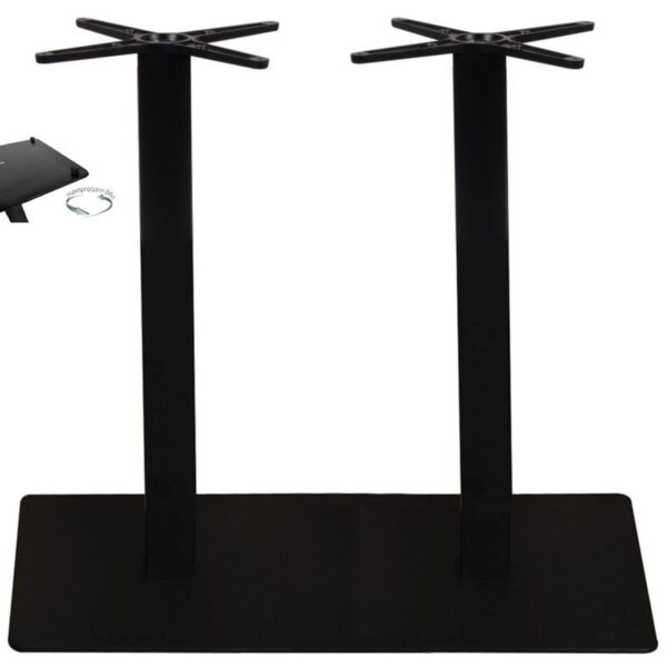 PRATO-R Βάση Τραπεζιού Μακρόστενη με ρεγουλατόρο Μέταλλο Βαφή Μαύρο (21,10kg) 70x40cm H.73cm - Image 5