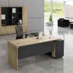 PROJECT Γραφείο Αριστερή Γωνία, Απόχρωση Sonoma - Γκρι 200x90/200x40 H.75/65cm - Image 7