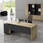 PROJECT Γραφείο Δεξιά Γωνία, Απόχρωση Sonoma - Γκρι 200x90/200x40 H.75/65cm - Image 7