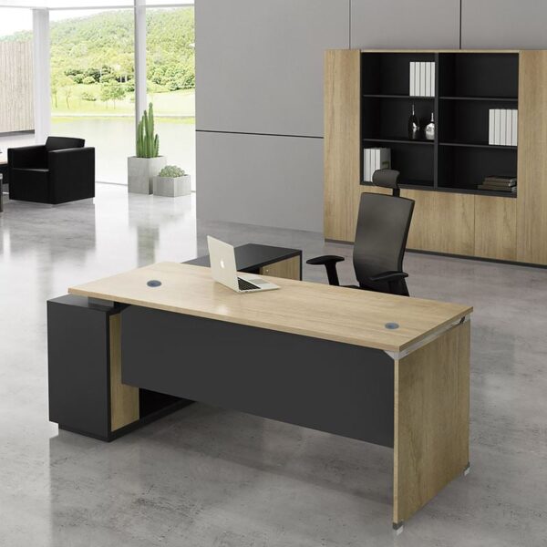 PROJECT Γραφείο Δεξιά Γωνία, Απόχρωση Sonoma - Γκρι 200x90/200x40 H.75/65cm - Image 7