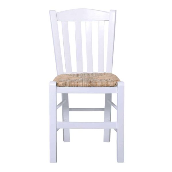 CASA Καρέκλα Οξιά Βαφή Εμποτισμού Λάκα Άσπρο, Κάθισμα Ψάθα 42x45x88cm - Image 15