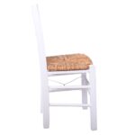 ΣΙΦΝΟΣ Καρέκλα Οξιά Βαφή Εμποτισμού Λάκα Άσπρο, Κάθισμα Ψάθα 41x45x88cm - Image 15
