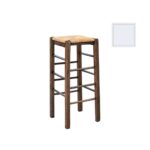 ΤΑΒΕΡΝΑΣ Σκαμπό BAR, Οξιά Βαφή Εμποτισμός Λάκα Άσπρο, Κάθισμα Ψάθα 35x35x80cm - Image 8