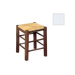 ΤΑΒΕΡΝΑΣ Σκαμπό Βοηθητικό, Οξιά Εμποτισμός Λάκα Άσπρο, Κάθισμα Ψάθα 35x35x50cm - Image 8