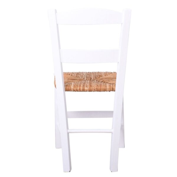 ΣΥΡΟΣ Καρέκλα Οξιά Βαφή Εμποτισμού Λάκα Άσπρο, Κάθισμα Ψάθα 41x45x88cm - Image 14