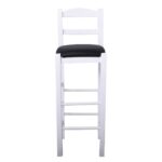ΣΙΦΝΟΣ Σκαμπό BAR με Πλάτη, Οξιά Βαφή Εμποτισμός Λάκα Άσπρο, Κάθισμα Pu Μαύρο 36x37x78/107cm - Image 17