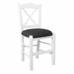 METRO Καρέκλα Οξιά Βαφή Εμποτισμού Άσπρο Κάθισμα Pu Μαύρο 43x47x88cm - Image 6