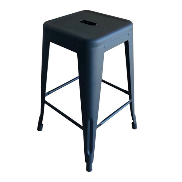 RELIX Σκαμπό Bar H.65cm, Στοιβαζόμενο, Μέταλλο Βαφή Μαύρο Extra Matte 42x42 H.65cm - Image 7