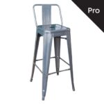 RELIX Σκαμπό Bar-Pro με Πλάτη, Μέταλλο Βαφή σε Απόχρωση Metal με Διακοσμητική Σκουριά 43x43x76/100cm - Image 10