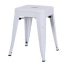 RELIX Σκαμπό Στοιβαζόμενο, Μέταλλο Βαφή Άσπρο 38x38x45cm - Image 5