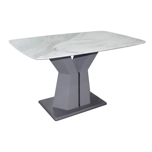ROMAN Τραπέζι Τραπεζαρίας, Επιφάνεια Τεχνητό Μάρμαρο, Βάση Γκρι MDF 160x90x77cm - Image 5