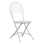 RONDO Καρέκλα Πτυσσόμενη, Μέταλλο Mesh Βαφή Άσπρο 42x54x85cm - Image 5