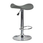 SADDLE Σκαμπό BAR, Βάση Χρώμιο, Pvc Γκρι, Ρύθμιση Ύψους, Περιστρεφόμενο 45x43x58/64-79/85cm - Image 5