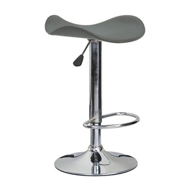 SADDLE Σκαμπό BAR, Βάση Χρώμιο, Pvc Γκρι, Ρύθμιση Ύψους, Περιστρεφόμενο 45x43x58/64-79/85cm - Image 5