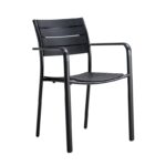 SAGA Πολυθρόνα Στοιβαζόμενη, Μέταλλο Βαφή Μαύρο, PP-UV Μαύρο 56x57x84cm - Image 13