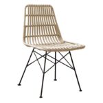 SALSA Καρέκλα Κήπου Βεράντας Μέταλλο Βαφή Μαύρο, Wicker Φυσικό 48x59x80cm - Image 7