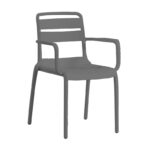 SERENATA Πολυθρόνα Στοιβαζόμενη, PP-UV Ανθρακί 54x58x81cm - Image 7