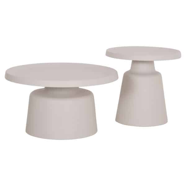 ΣΕΤ 2 ΤΡΑΠΕΖΙΑ ΣΑΛΟΝΙΟΥ RINKON2 HM18304.01 ΜΕΤΑΛΛΟ ΣΕ ΛΕΥΚΟ Φ49εκ & Φ69εκ - Image 4