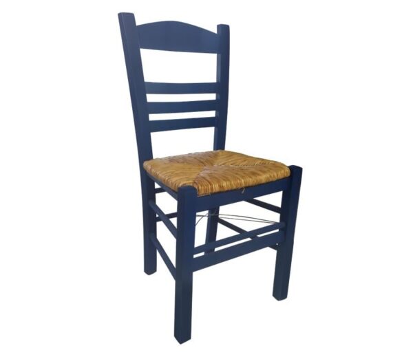 ΣΙΦΝΟΣ Καρέκλα Οξιά Βαφή Εμποτισμού Ανιλίνη Μπλε, Κάθισμα Ψάθα 41x45x88cm - Image 7
