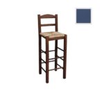 ΣΙΦΝΟΣ Σκαμπό BAR με Πλάτη, Οξιά Εμποτισμός Ανιλίνη Μπλε, Κάθισμα Ψάθα 36x37x76/107cm - Image 7