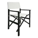 Σκηνοθέτη Πολυθρόνα, Αλουμίνιο Μαύρο (1,2mm), Textilene Άσπρο, Πτυσσόμενη (2,75kg) 54x50x88cm - Image 7