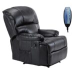 SPACE Πολυθρόνα Massage Σαλονιού - Καθιστικού PU Μαύρο 88x93x102cm - Image 7