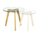 TARGET Τραπεζάκι Βοηθητικό Ξύλο - Γυαλί 8mm Φ50cm H.46cm - Image 10