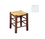 ΤΑΒΕΡΝΑΣ Σκαμπό Βοηθητικό, Οξιά Εμποτισμός Λάκα Άσπρο, Κάθισμα Ψάθα 35x35x50cm - Image 7