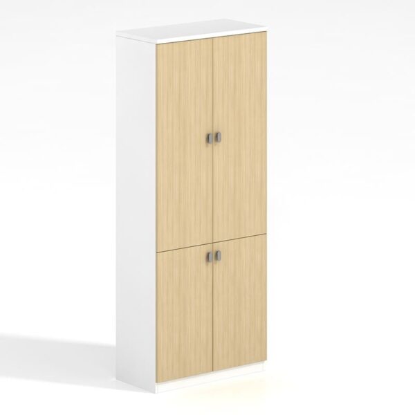 THESIS Ντουλάπα Γραφείου, Δίφυλλο, Απόχρωση Beech -Άσπρο 80x40x200cm - Image 7